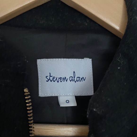 Steven Alan black wool coat with zipper - Picture 3 of 4